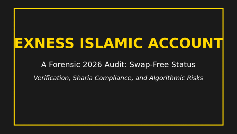 Forensic audit table of Exness Islamic account swap-free conditions and Sharia compliance.